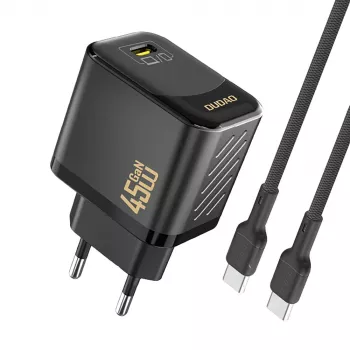 Dudao A28C 45W GaN Wall Charger with USB-C Cable - Black