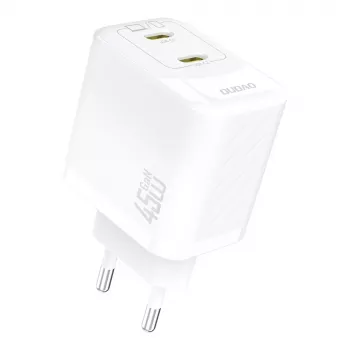 Dudao A28PEU 45W 2xUSB-C síťová nabíječka bílá