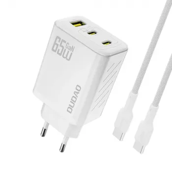Dudao A29C 65W GaN USB-C Charger with Cable - White