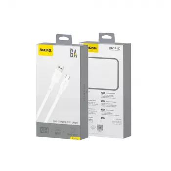 Dudao L2S USB-A na USB-C 30W 1m bílý nabíjecí a datový kabel