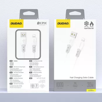 Dudao L25SL USB-A na Lightning 1m bílý nabíjecí a synchronizační kabel