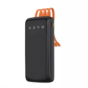 Dudao K6Pro univerzální powerbanka 10000mAh s kabelem USB, USB-C, Lightning černá (K6Pro-black)