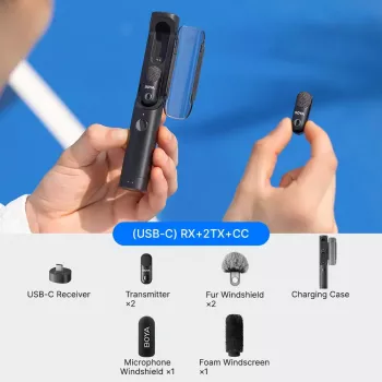 Bezdrátový mikrofon BOYA MAGIC-05 2,4GHz USB-C - černý