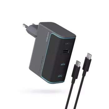 CUKTECH CUKAD1003EUG GaN 100W 2x USB-C 1x USB-A nabíječka s kabelem USB-C – šedá