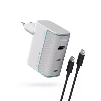 CUKTECH AD1003EU 100W GaN nástěnná nabíječka 2x USB-C + USB-A s kabelem – bílá