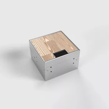 BEP24 podlahová zásuvka 2x Schuko IP20 155x157mm stříbrná