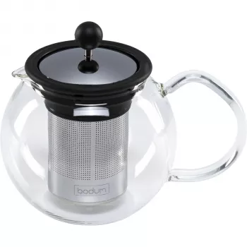 Čajová konvice s lisem Bodum ASSAM, 0,5 l, nerezová ocel / černá