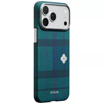 Pouzdro PITAKA Flora in Grid Edge Case pro iPhone 17 Pro Max – Forest Dawn