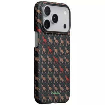 Pouzdro PITAKA Edge Case Happiness Rides In pro iPhone 17 Pro Max, aramidové vlákno, MagSafe, Ebon Kylin