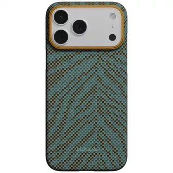 Pouzdro PITAKA Edge Case Breath of Veins pro iPhone 17 Pro Max, Dive Green