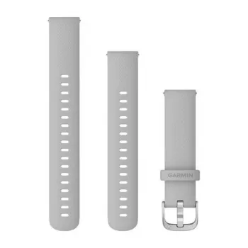 Garmin QuickFit 18mm silikonový pásek k hodinkám mlžná šedá se stříbrnou sponou 010-12932-0C