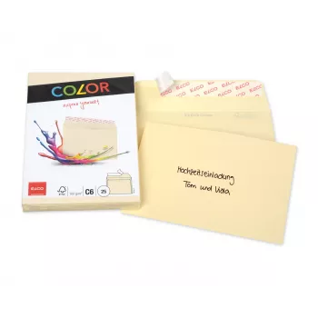 ELCO Color obálka C6 (114 x 162 mm), bez okénka, samolepicí, 100 g/m², šedá (krémová), 25 ks (74634.41)