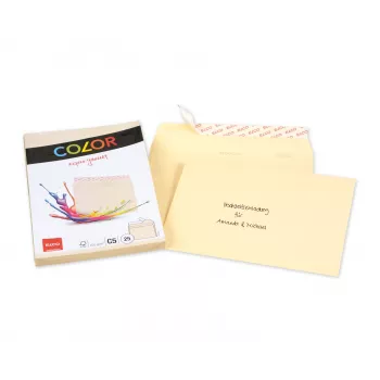ELCO Color obálka C5 (162 x 229 mm), bez okénka, samolepicí, 100 g/m², šedá (krémová), 25 ks (74618.41)