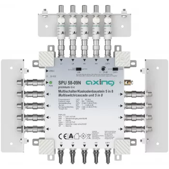 AXING SPU 58-09N 5-in-8 aktivní multiswitch, se zpětným kanálem