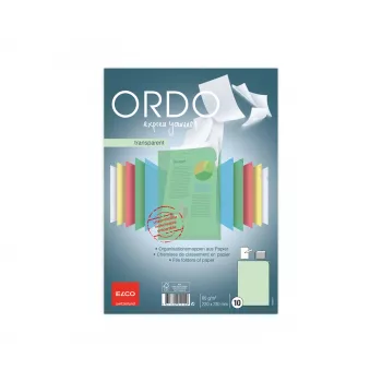ELCO Ordo Transparent Organisation Folder A4, 220 x 310 mm, 80 g/m², Green, 10 pcs (73696.64)