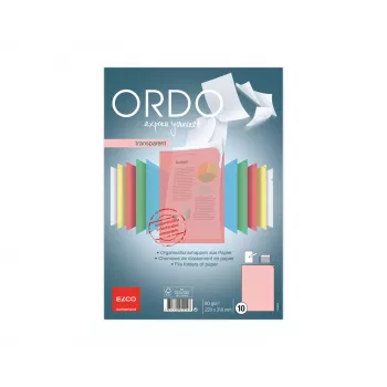 ELCO Ordo Transparent Organisation Folder A4, 220 x 310 mm, 80 g/m², Red, 10 pcs (73696.94)