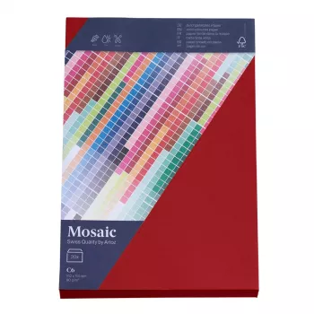 Artoz Papier Mosaic obálky DIN C6 bez okénka ohnivě červená samolepicí 20 ks