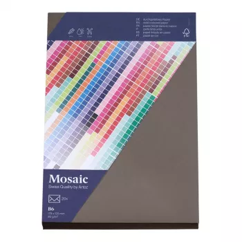 Artoz Papier Mosaic obálky DIN B6 bez okénka grafitová lepené 20 ks