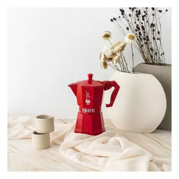 Bialetti MOKA EXCLUSIVE 6TZ červený espressovač na sporák (9056)