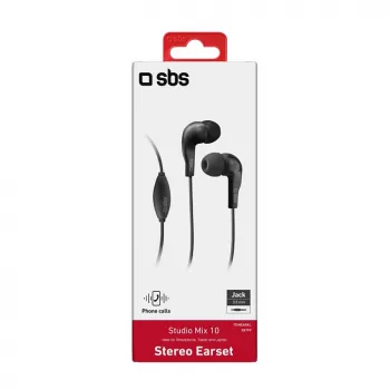 SBS TEINEARKL in-ear headset s mikrofonem - černý - kabelový - 1,2m kabel - 3,5mm jack - hovory & hudba