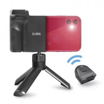 Sada pro vlogování SBS Wireless Reflex Set BT pro smartphone s miniaturním stativem, Bluetooth dálkovým spouštěčem a LED kruhovým světlem, černá