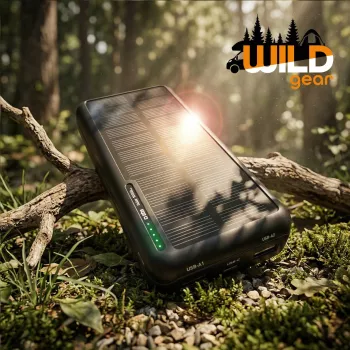 SBS solární power banka USB/USB-C 10000 mAh černá