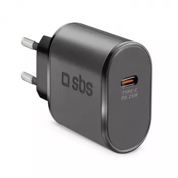 SBS TETR1CPD25 25W USB-C Power Delivery nástěnná nabíječka - černá