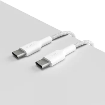 PURO Fabric Heavy Duty opletený kabel USB-C na USB-C 1,2 m bílý