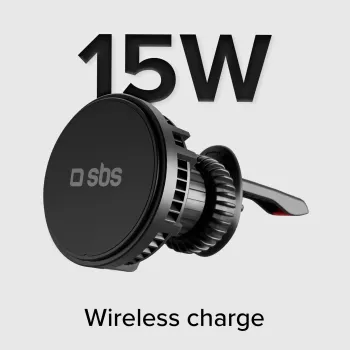 Bezdrátová nabíječka do auta SBS TESUPFANWIR15W 15W Qi s chladicím ventilátorem, černá