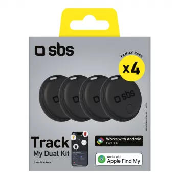 SBS univerzální tracker Track My Dual sada 4 ks - černá