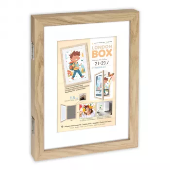 Dřevěný fotorámeček ZEP London Box Natural MRN82, vnitřní rozměr 14x21,5 cm