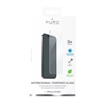 PURO Antibakteriální tvrzené sklo Ochranná fólie pro Apple iPhone 13 Mini