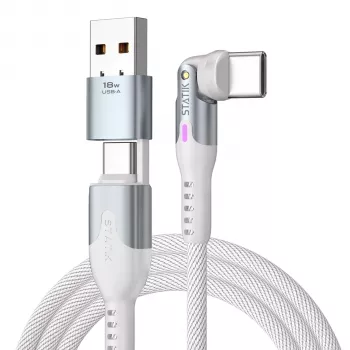 STATIK PowerPivot Pro otočný 2v1 kabel USB-C bílý 2m