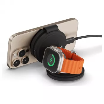 Satechi OntheGo 3-in-1 bezdrátová nabíječka s Qi2, černá, 15W, ST-QTG31K