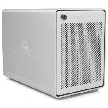 OWC Mercury Elite Pro Quad - pouzdro na HDD - 2,5/3,5 inch - Serial ATA III - USB 3.1 Gen 2 Type-C - stříbrná