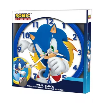 KIDS Sonic The Hedgehog Wall Clock 25 cm Round Plastic Analog Quartz Multi-color