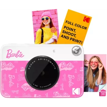 KODAK Printomatic Barbie Edition digitální fotoaparát s okamžitým tiskem 5MP + 5 listů ZINK fotopapíru růžový