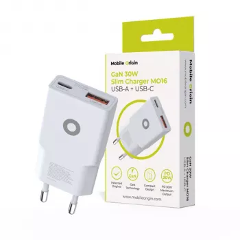Mobile Origin 30W Slim nabíječka TÜV MO16 USB-A + USB-C