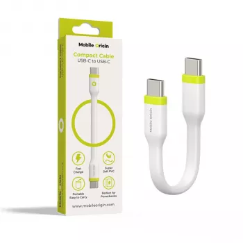 Mobile Origin Compact kabel USB-C na USB-C bílý 10 cm