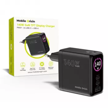 Mobile Origin 140W GaN nabíječka PW21 2x USB-C + 2x USB-A