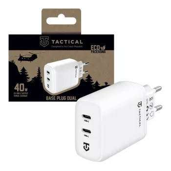 Tactical Base Plug Dual 40W bílá GaN nástěnná nabíječka