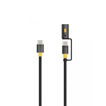 Taktický kabel Stinger USB-C/USB-C, černý