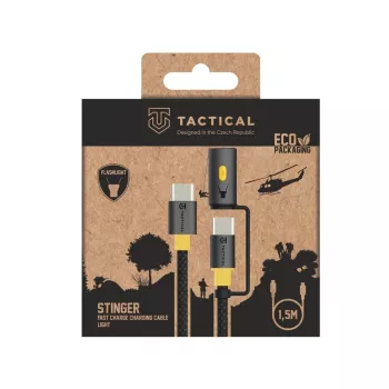 Taktický kabel Stinger USB-C/USB-C, černý
