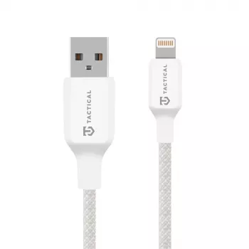 Taktický kabel Stitch Thread USB-A/Lightning, bílý, datový kabel