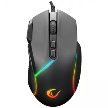 Rampage Comfort herní myš, programovatelná 12800 DPI RGB, černá