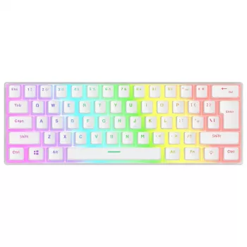 Mechanická herní klávesnice Rampage Radiant K11 60% RGB, bílá, Blue Switch