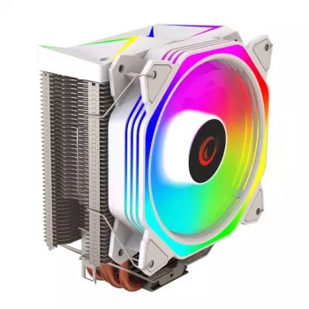 Rampage Octagon C50 vzduchový chladič CPU, 120mm ARGB ventilátor, bílý, LGA 1700/AM5