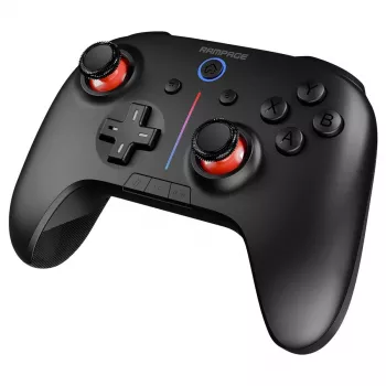 Bezdrátový ovladač Rampage Hydra Pro Pad RGB 2.4G s Hallovými senzory a magnetickými spouštěmi, černý