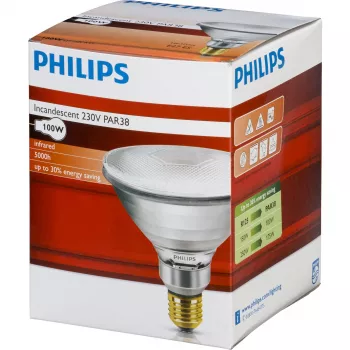 Philips infračervená lampa PAR38 IR 100W E27 230V čirá
