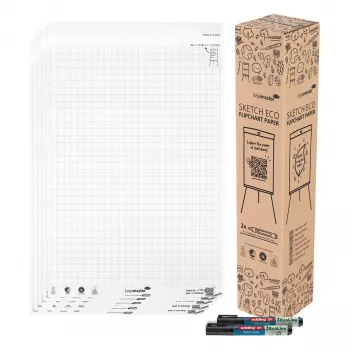 Legamaster Sketch Eco Flipchart Paper Pad, High White, 5 Pads
